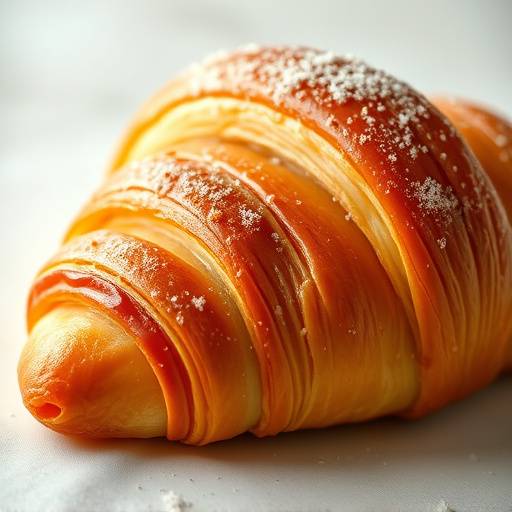 A flaky, golden-brown croissant.